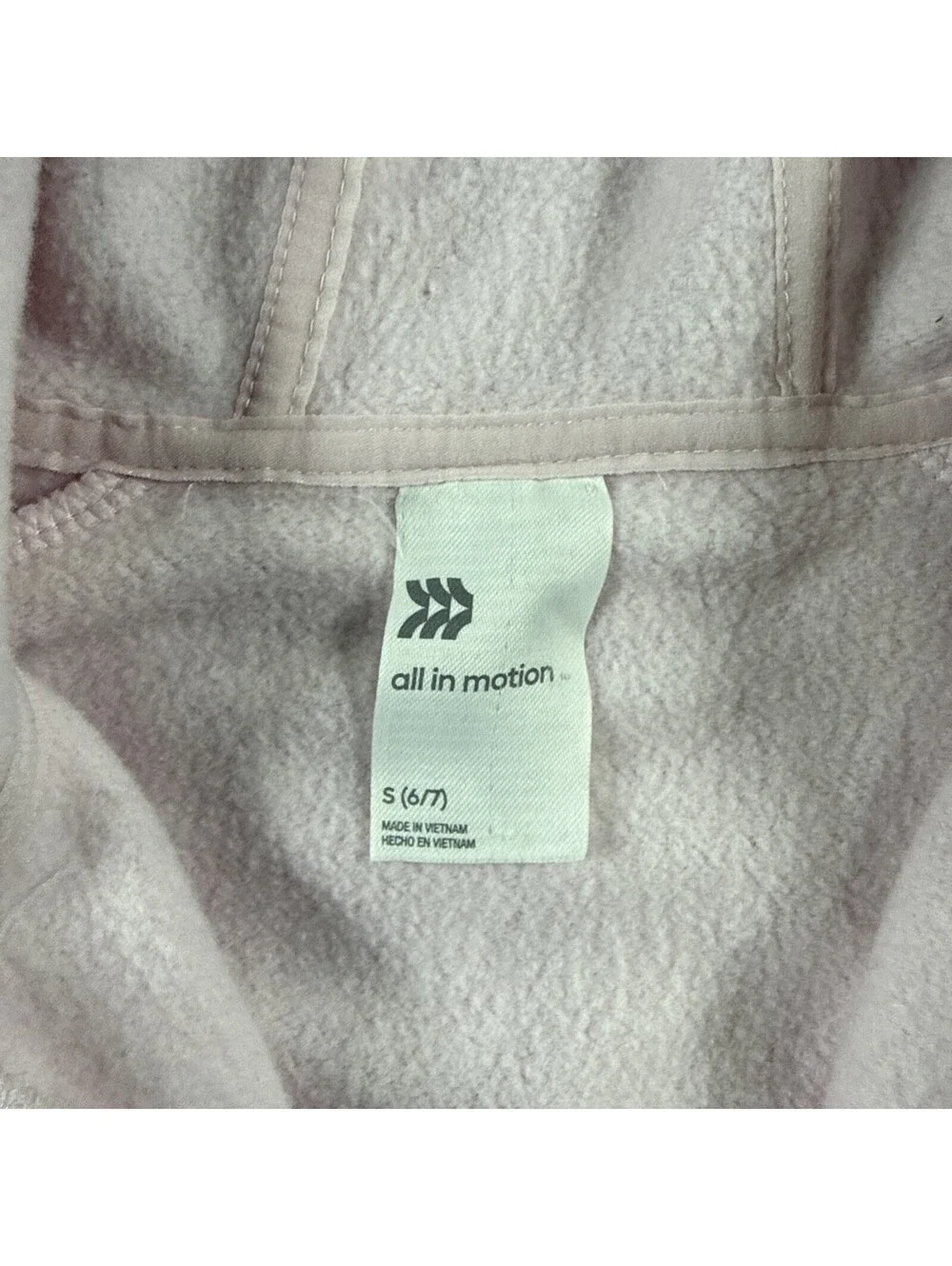 All In Motion Girls Full Zip Hoodie S 6 7 Lavender Athletic Sweatshirt